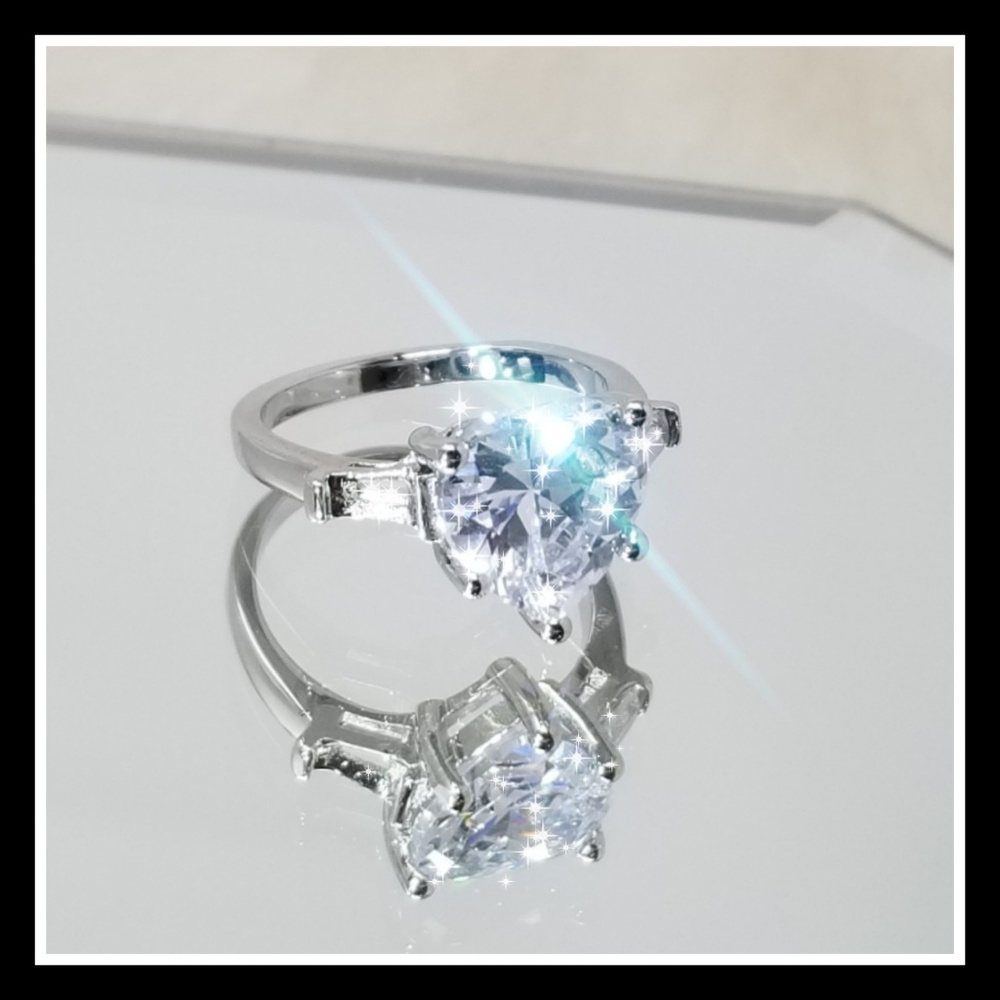 💝'3CT' DIAMOND HEART w/BAGUETTE'S (Lab;) 💝 6,7,8